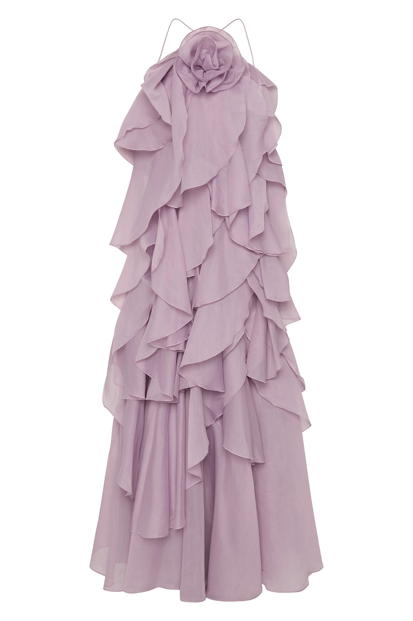 Frilled Halter Vacation Maxi