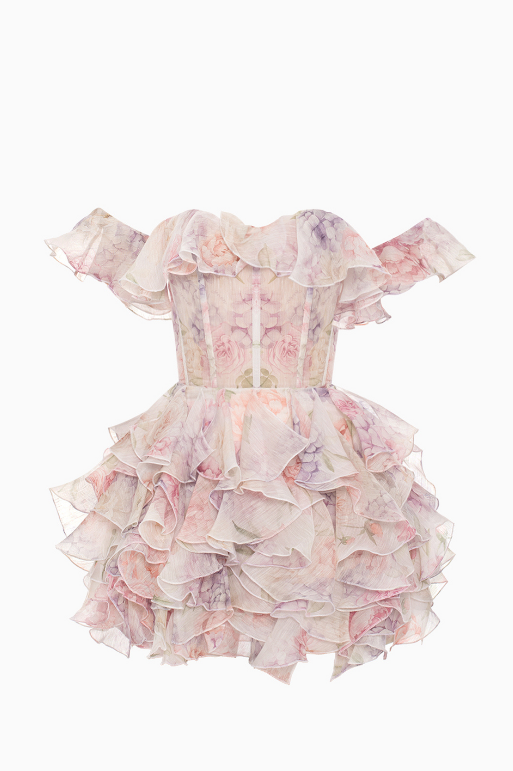 Off-Shoulder Pink Floral Dress