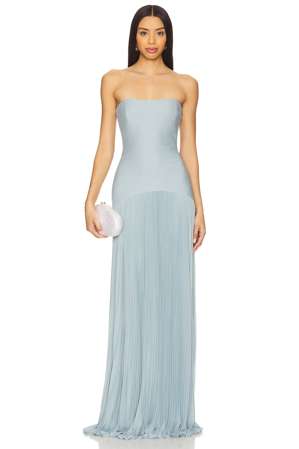 Blue Splice Off-Shoulder Maxi