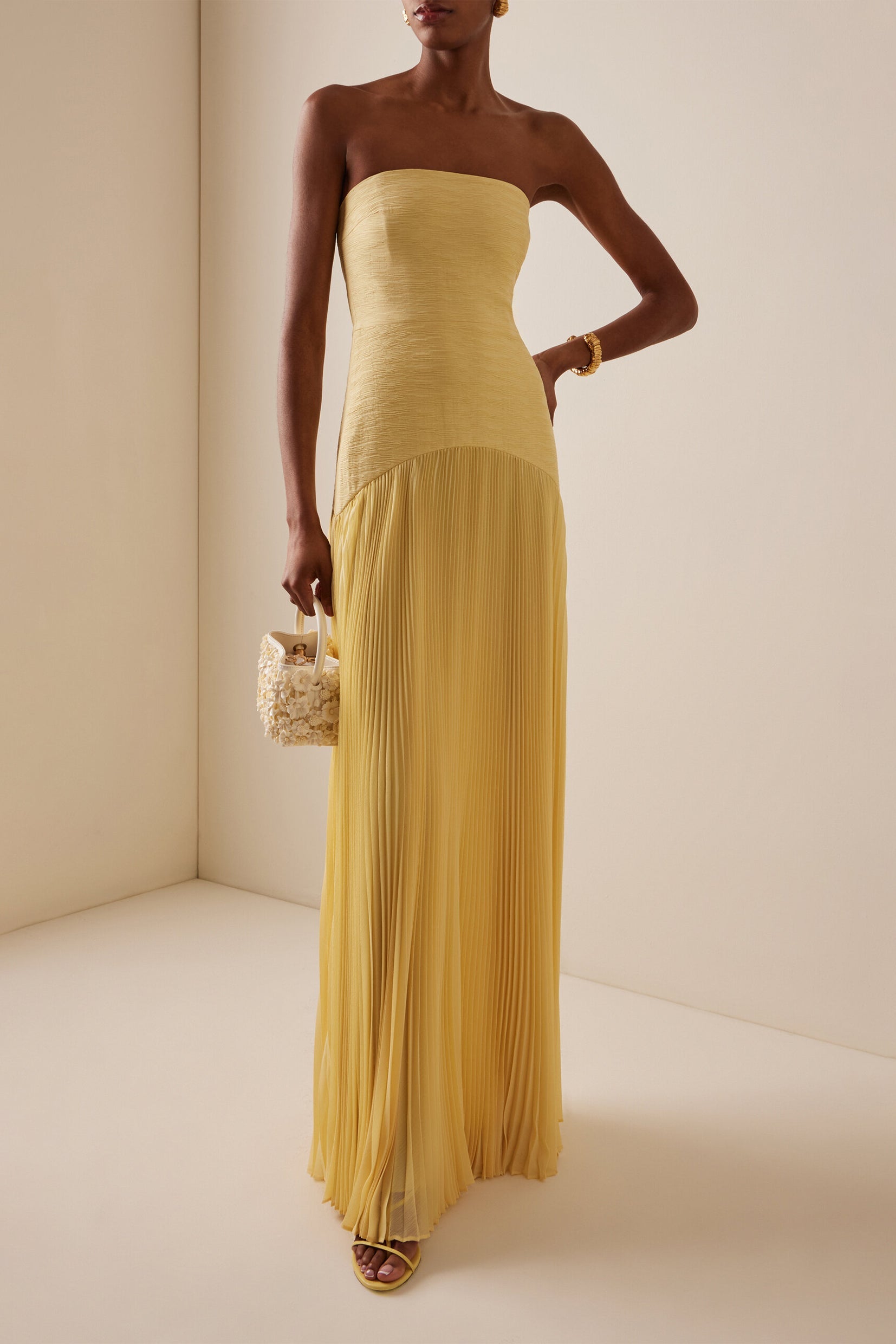 Green Splice Off-Shoulder Maxi