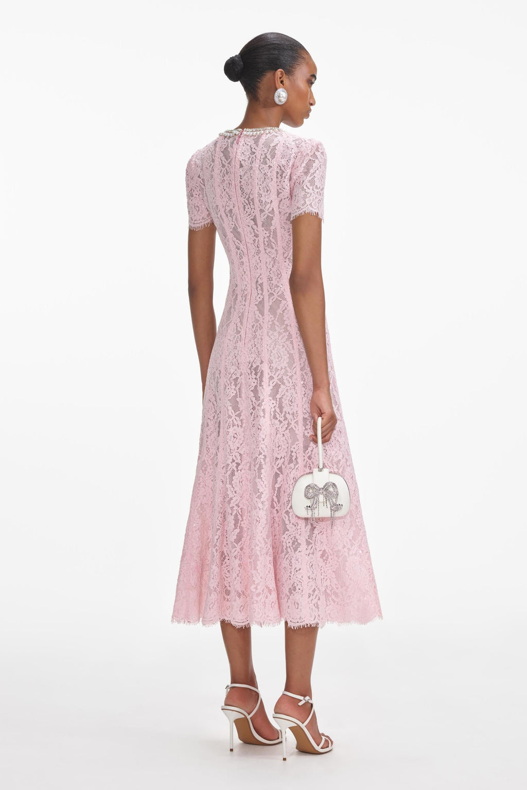 Rose Pink Lace Vacation Dress
