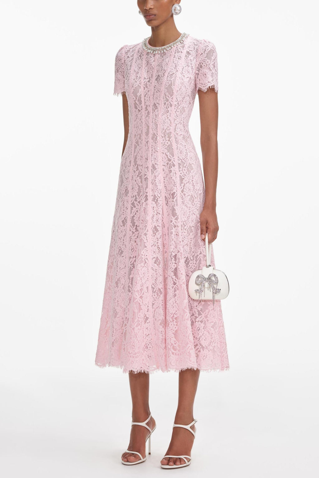 Rose Pink Lace Vacation Dress