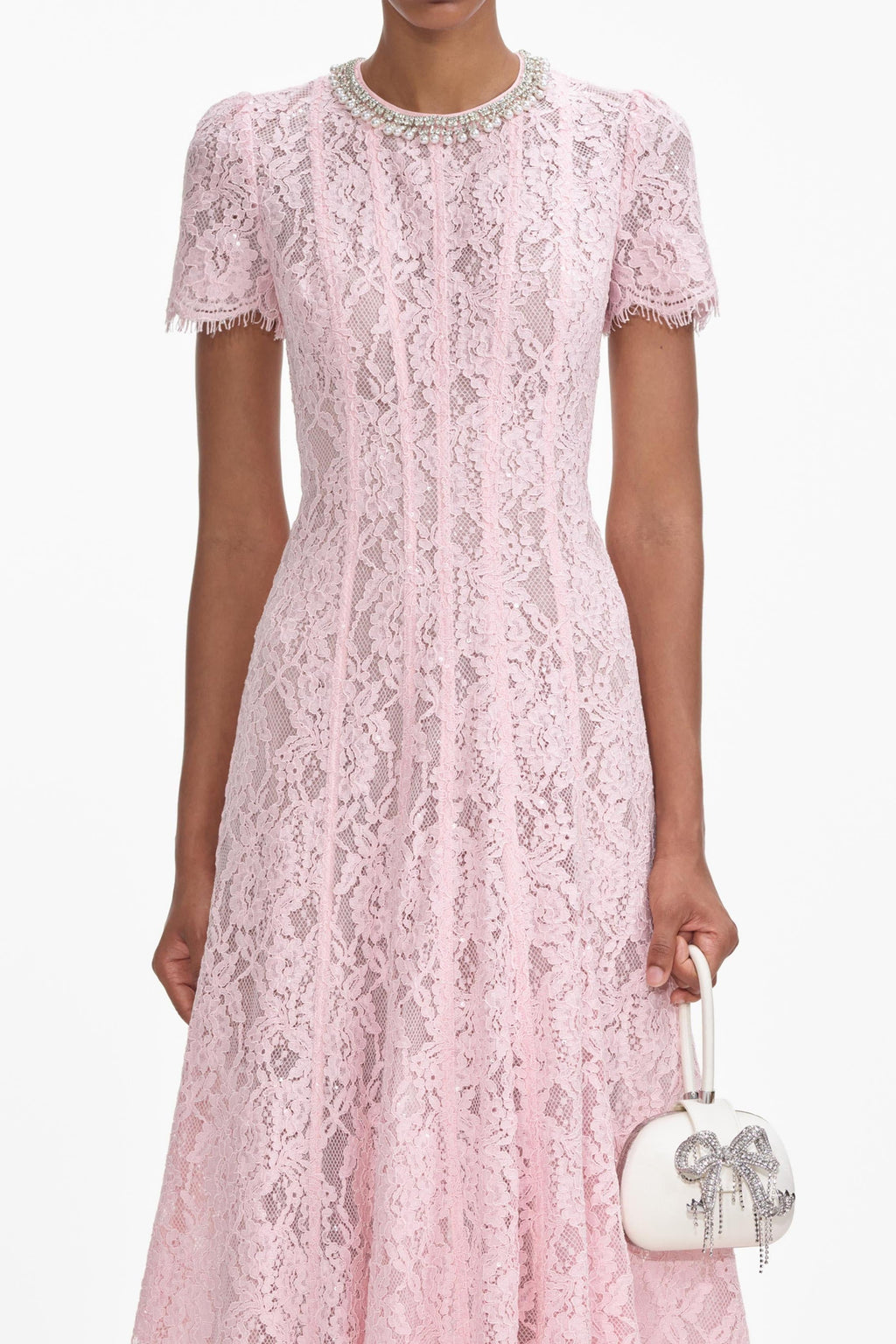 Rose Pink Lace Vacation Dress