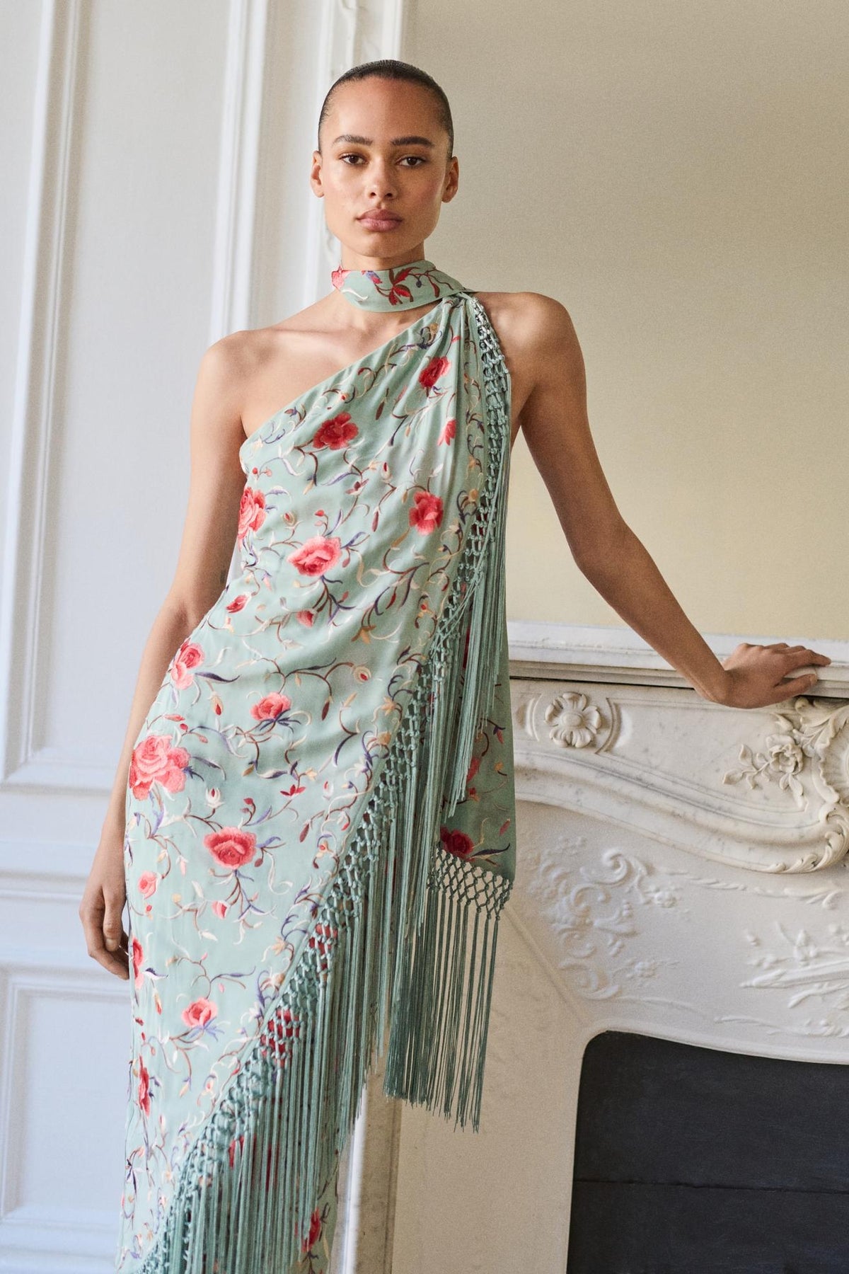 Halter Tassel Floral Midi