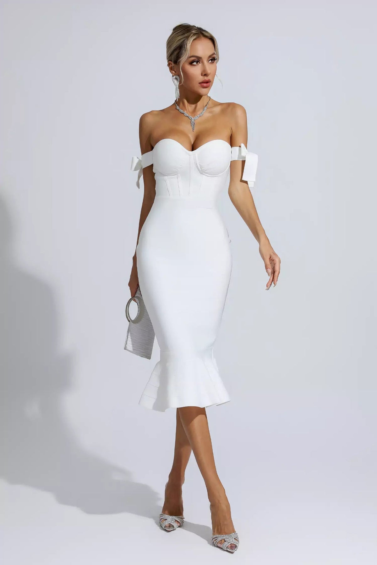 Ruched Bow Detail Midi