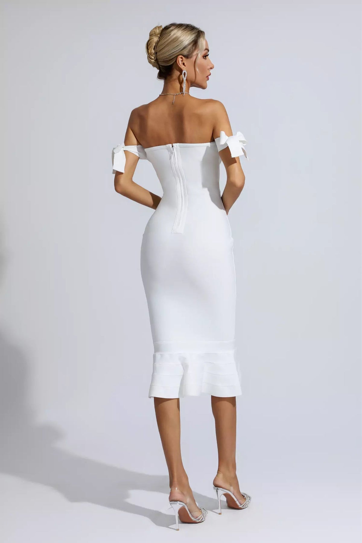 Ruched Bow Detail Midi