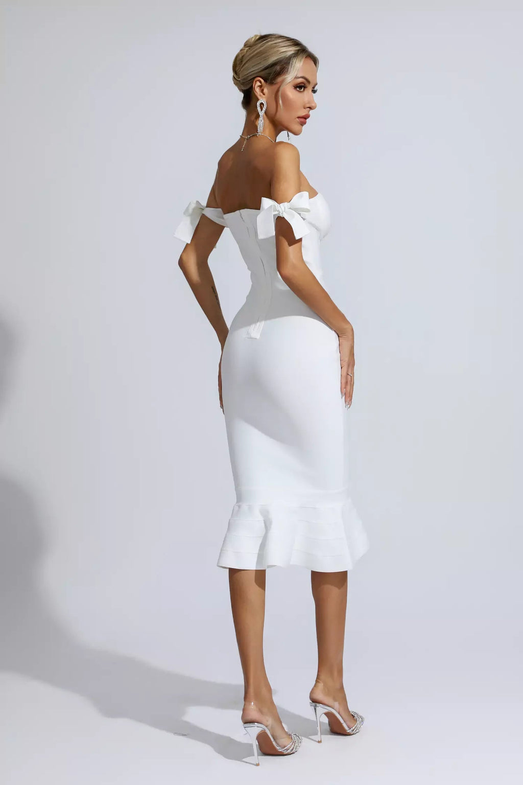 Ruched Bow Detail Midi