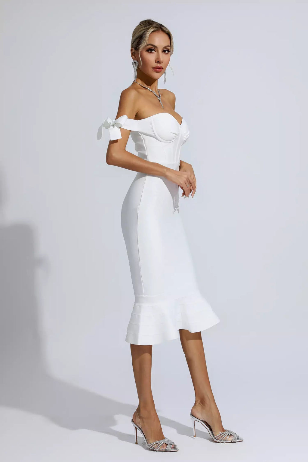 Ruched Bow Detail Midi