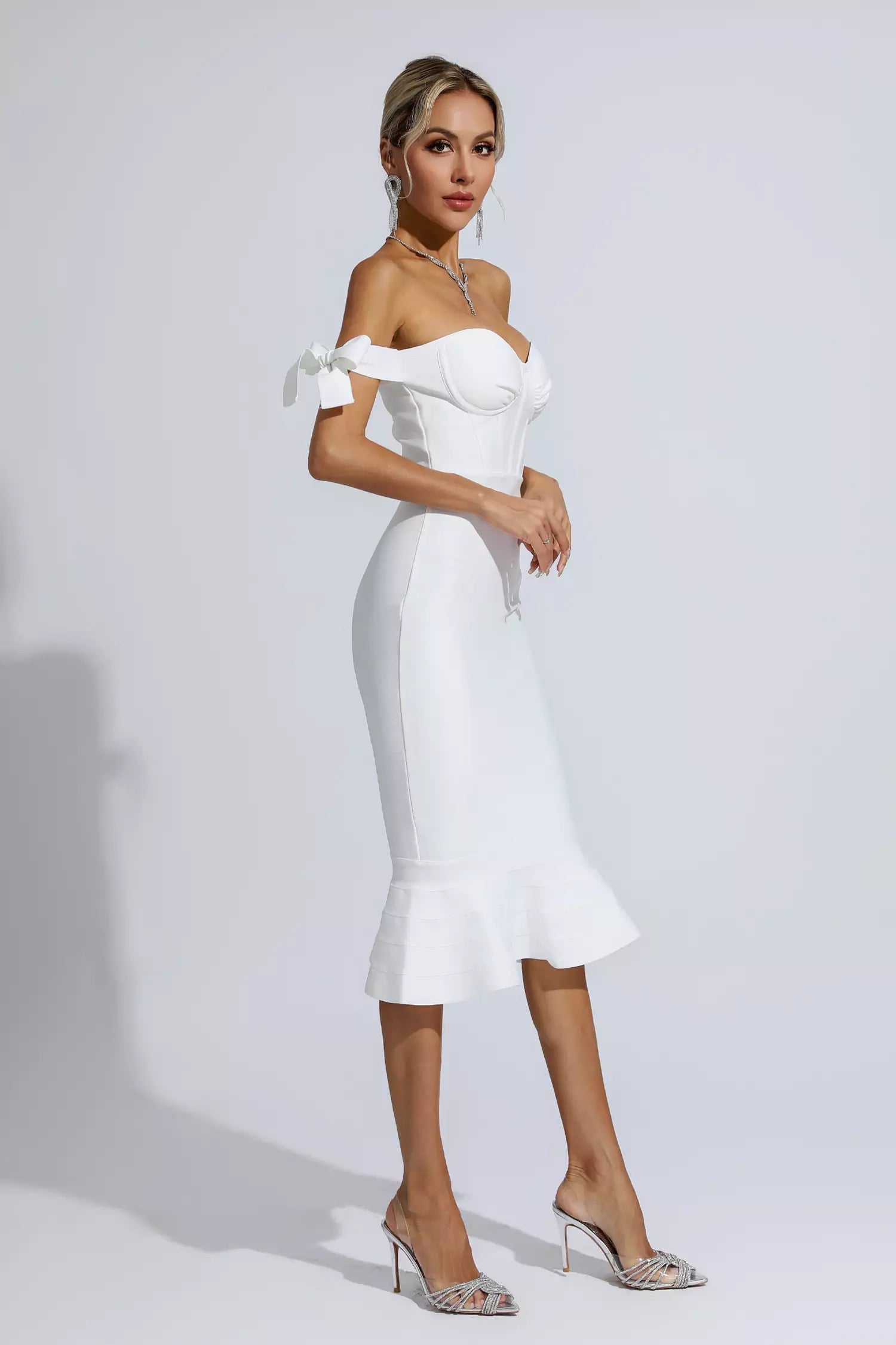 Ruched Bow Detail Midi