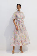 Crystal Button Puff A-Line