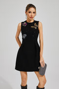 Sparkle Black Butterfly Party Mini Dress