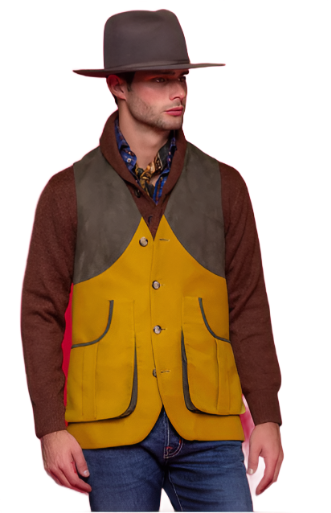 Suede Trim Field Vest