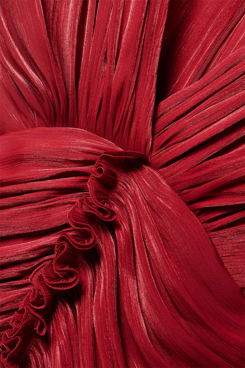 Gathered Red Polyester Party Mini