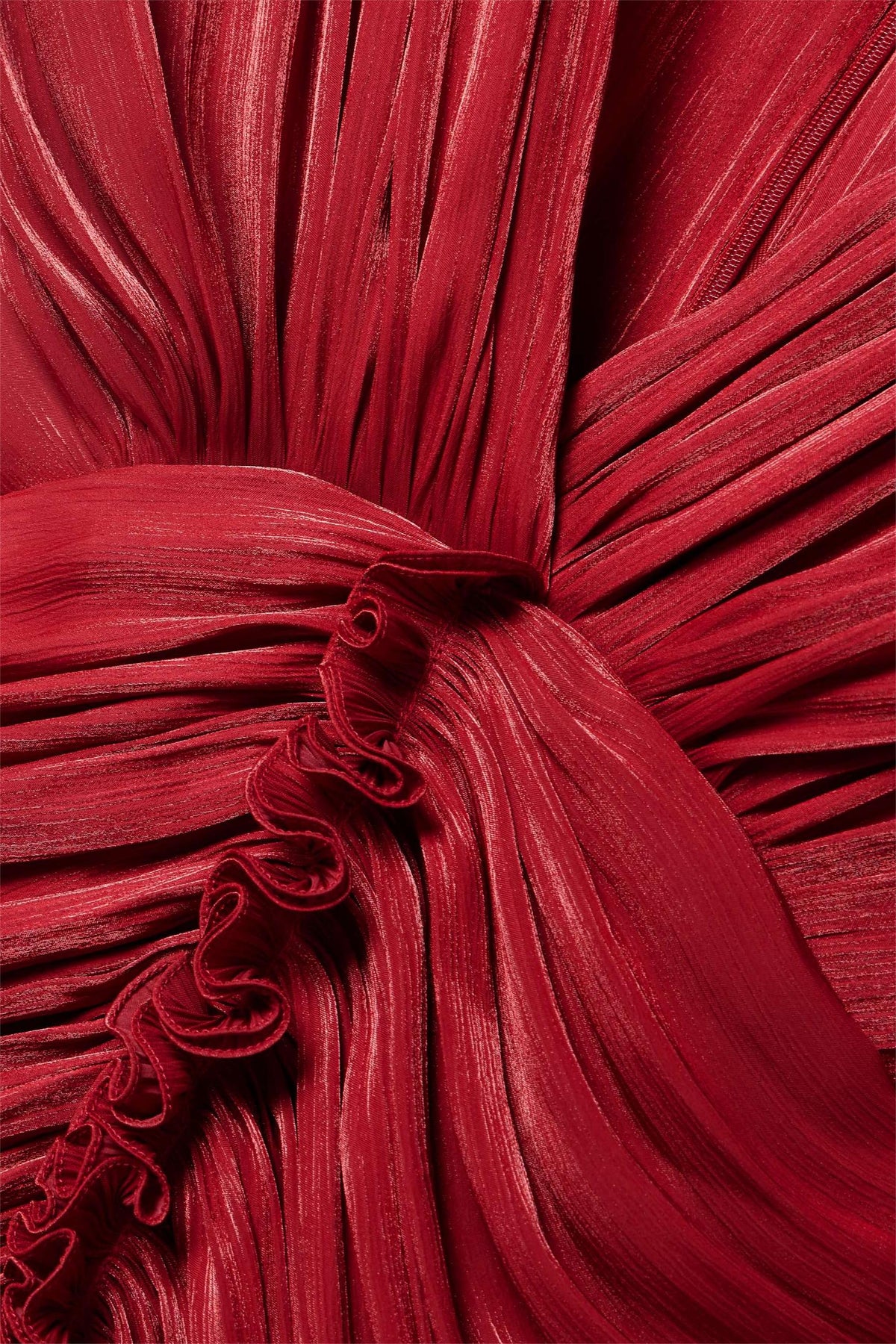 Gathered Red Polyester Party Mini