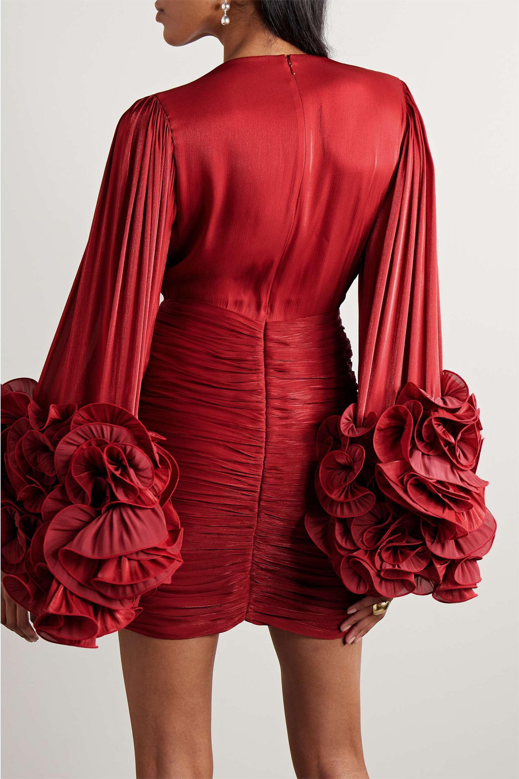 Gathered Red Polyester Party Mini