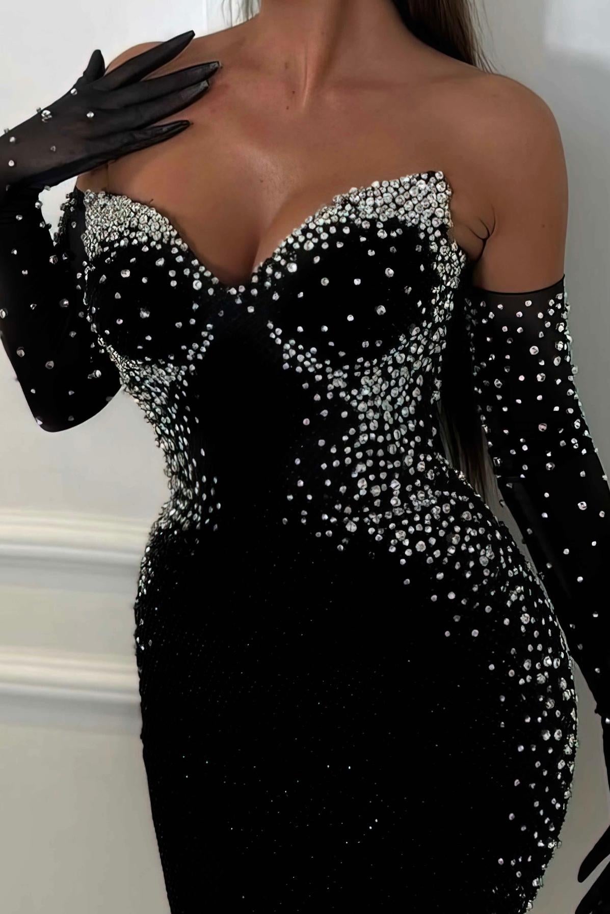 Fitted Bandage Off-Shoulder Gown
