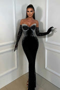 Fitted Bandage Off-Shoulder Gown