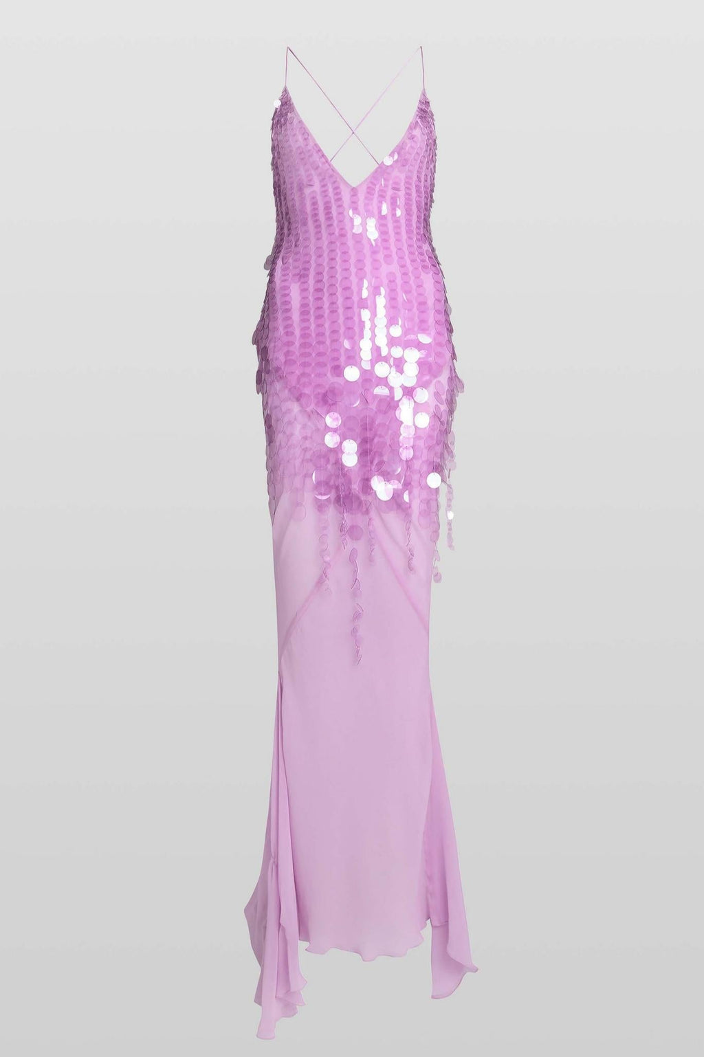 Light Yellow High-Stretch Mesh Gown