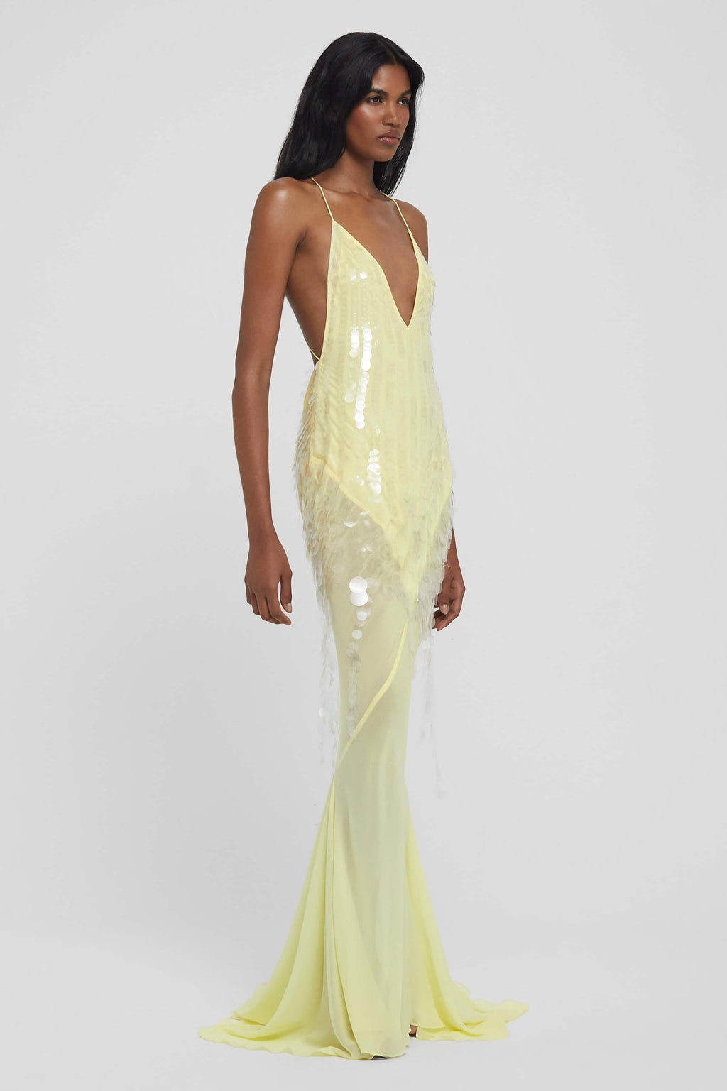 Pink High-Stretch Backless Maxi
