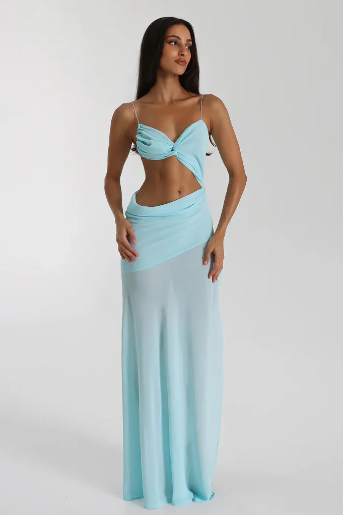 High-Stretch Lace-Up Gown