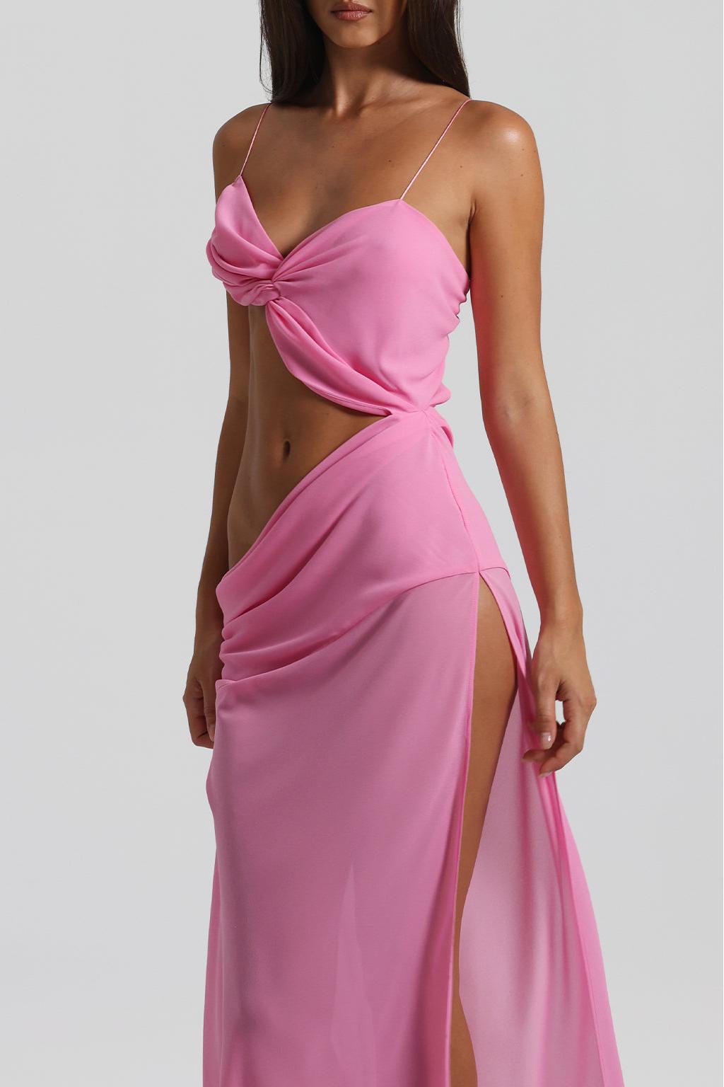 High-Stretch Lace-Up Gown