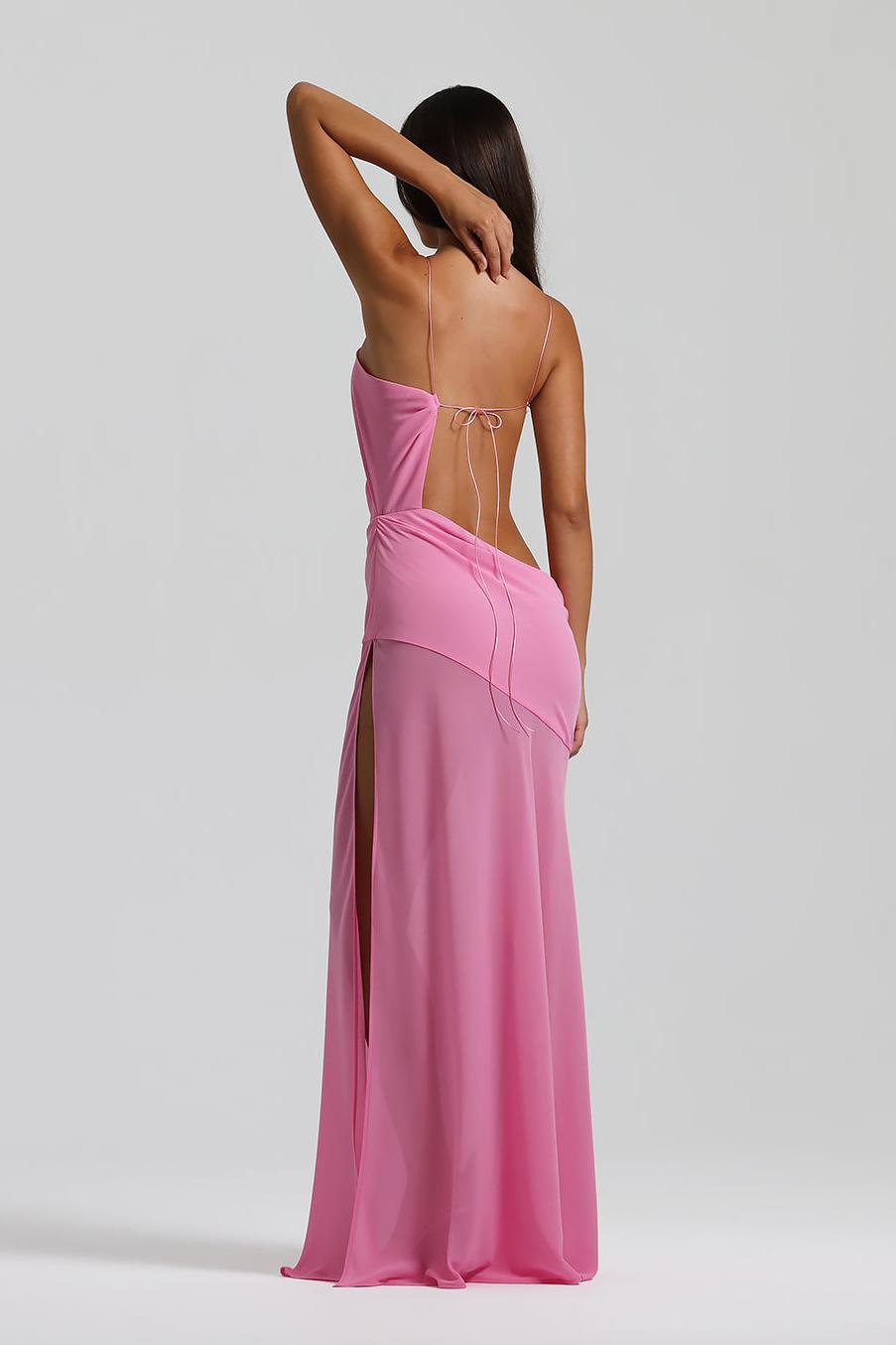 High-Stretch Lace-Up Gown
