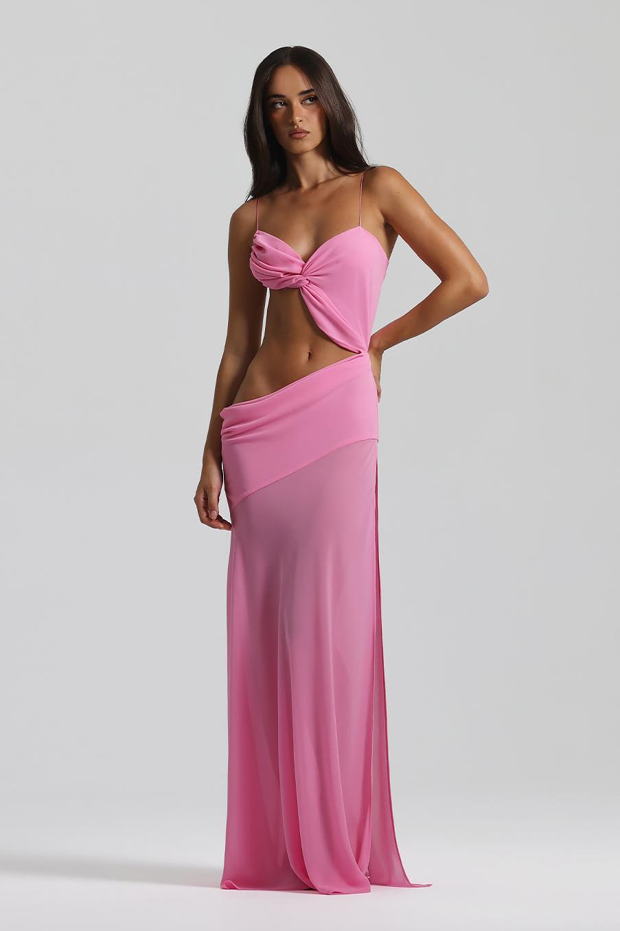 High-Stretch Lace-Up Gown