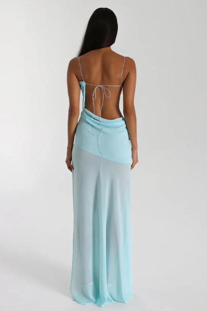 High-Stretch Lace-Up Gown