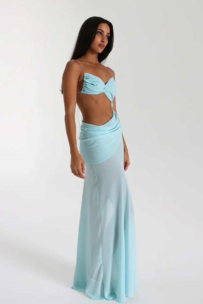 High-Stretch Lace-Up Gown