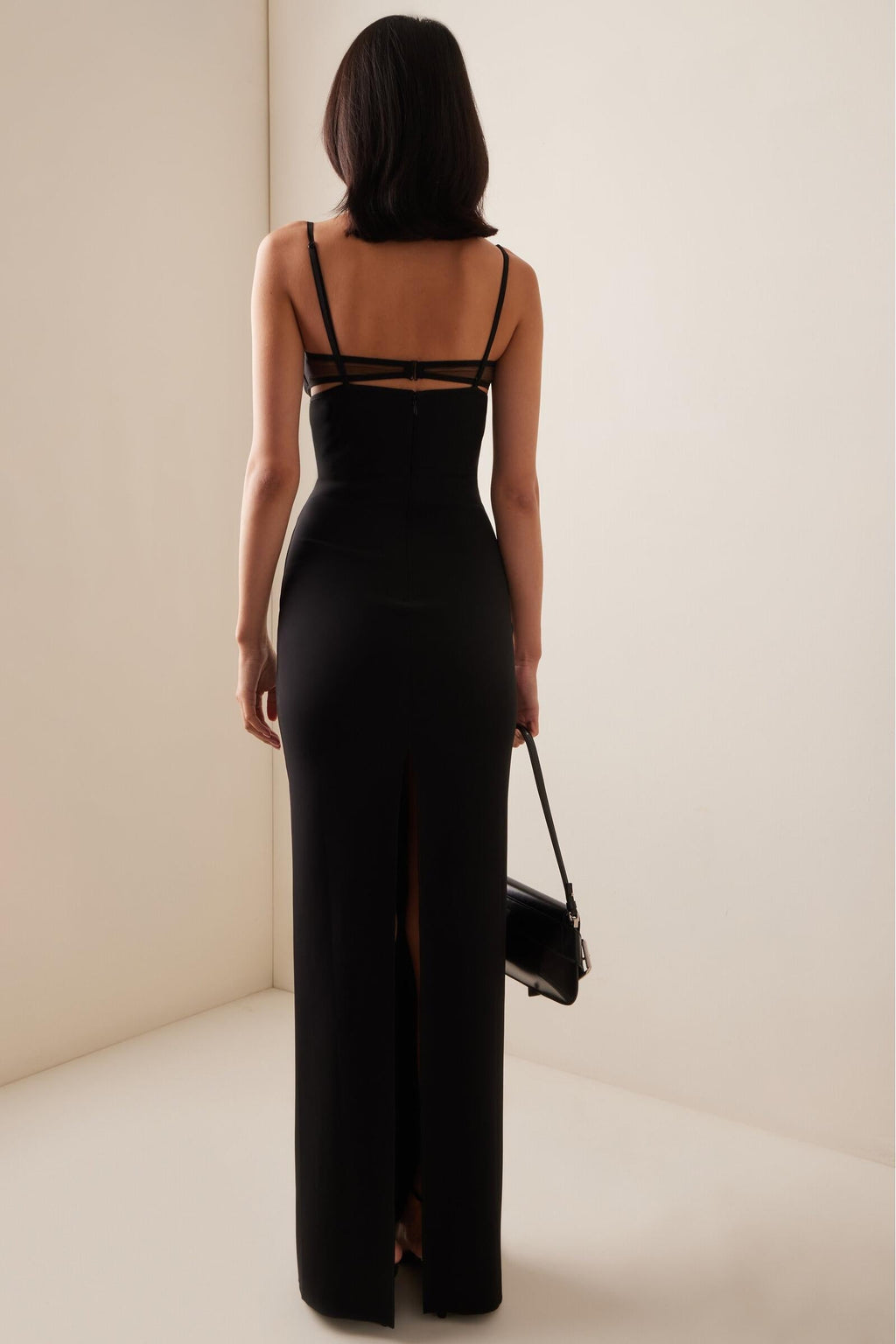 Black Cutout Spliced Maxi Dress