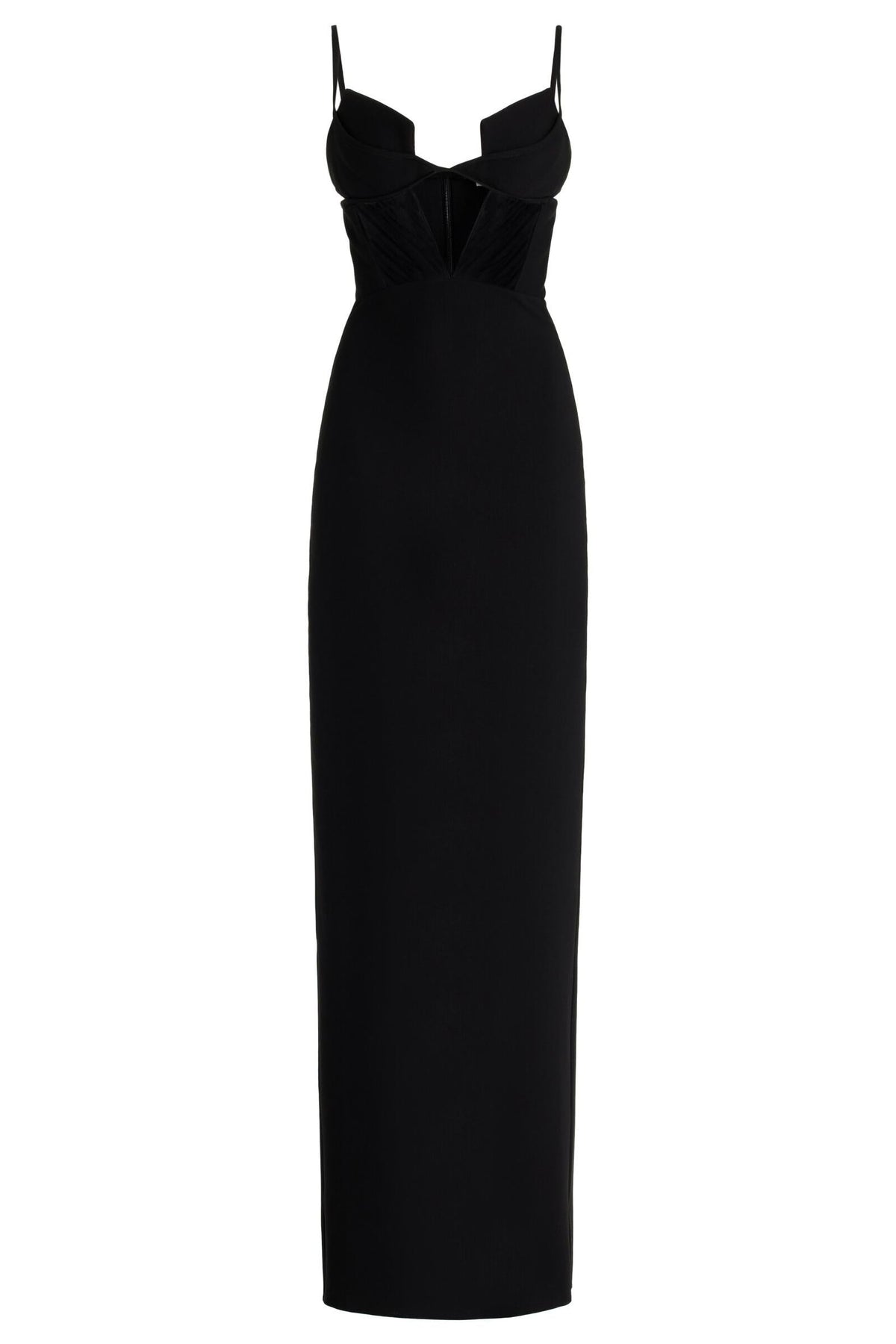 Black Cutout Spliced Maxi Dress