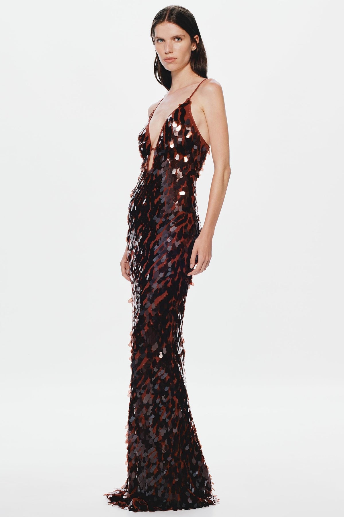 Sleeveless Low-Stretch Red Sequin