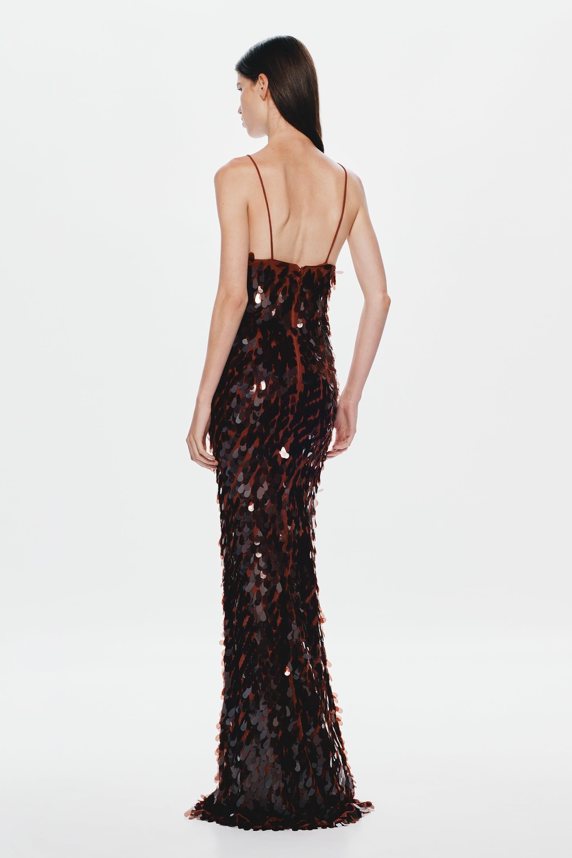 Sleeveless Low-Stretch Red Sequin