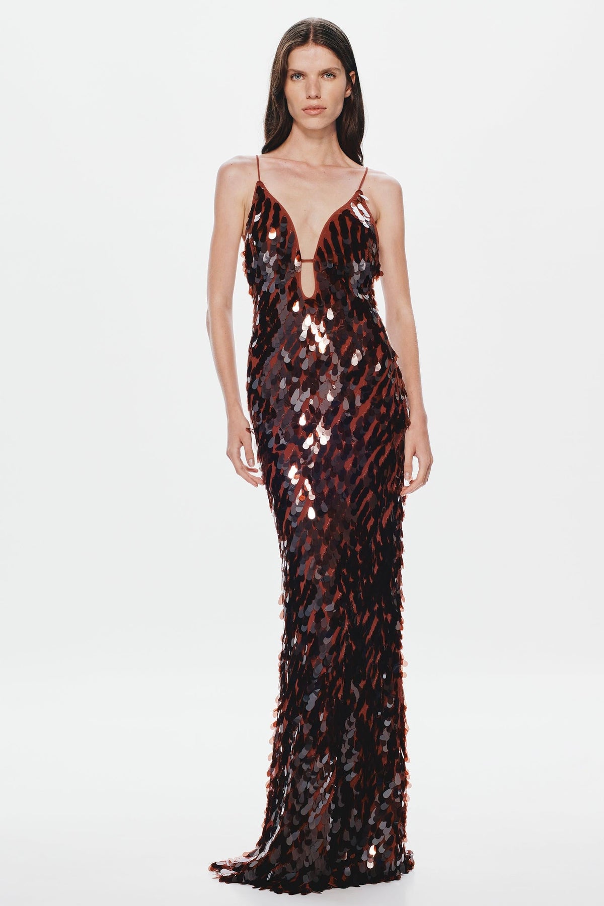 Sleeveless Low-Stretch Red Sequin