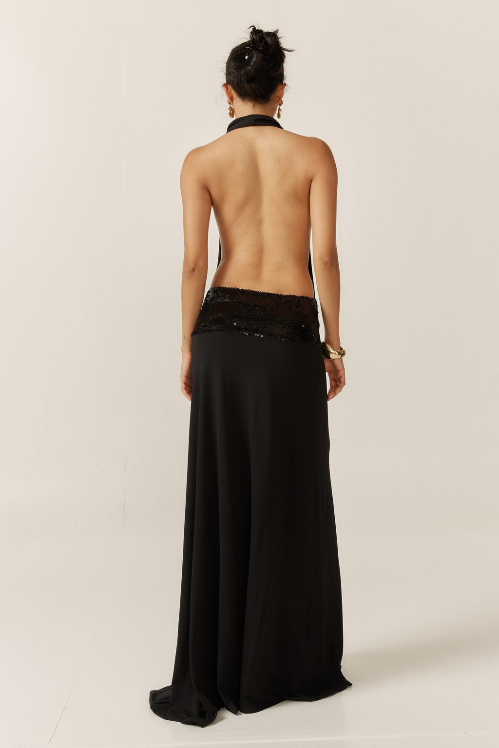 Sleeveless Sequin Asymmetrical Gown