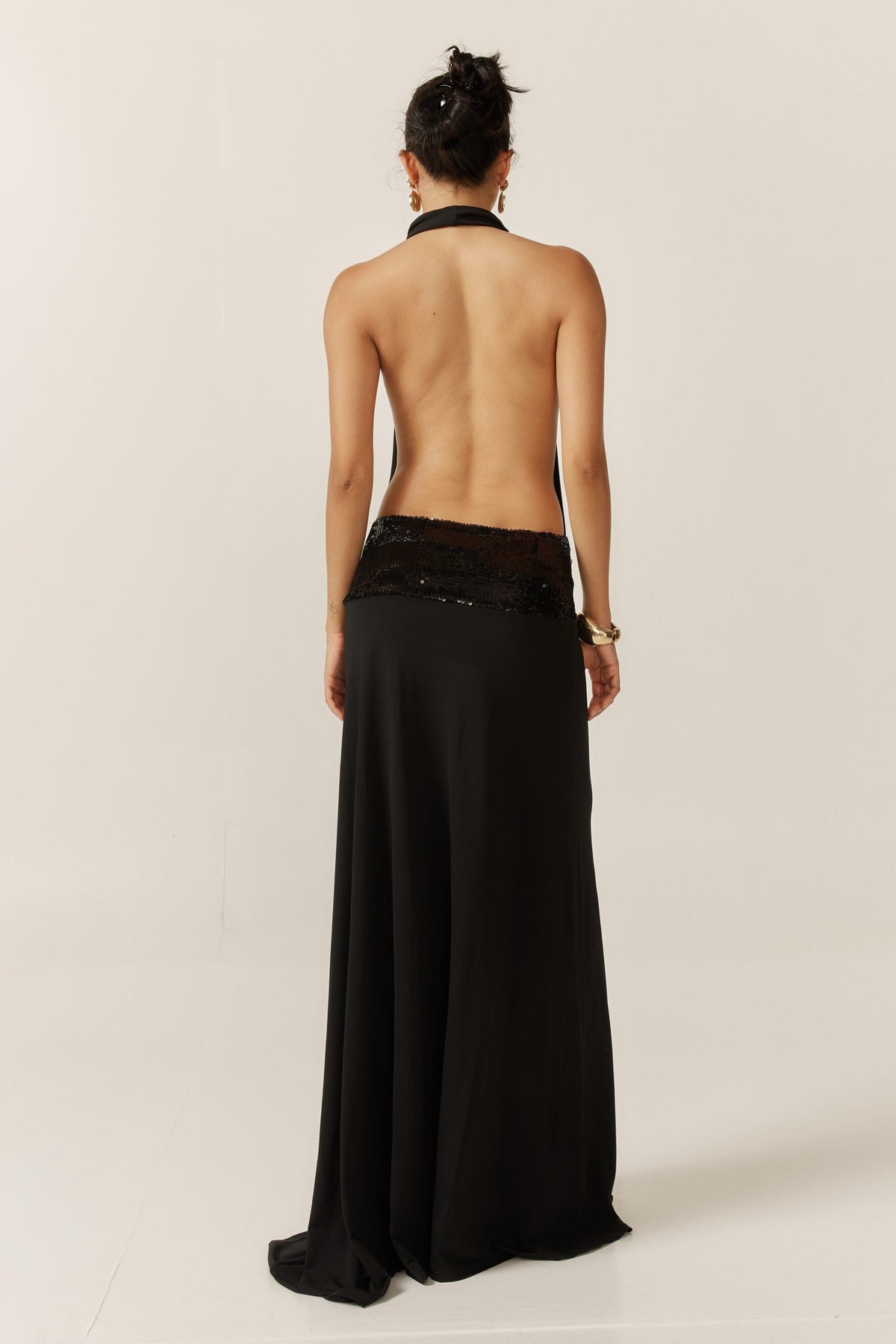 Sleeveless Sequin Asymmetrical Gown