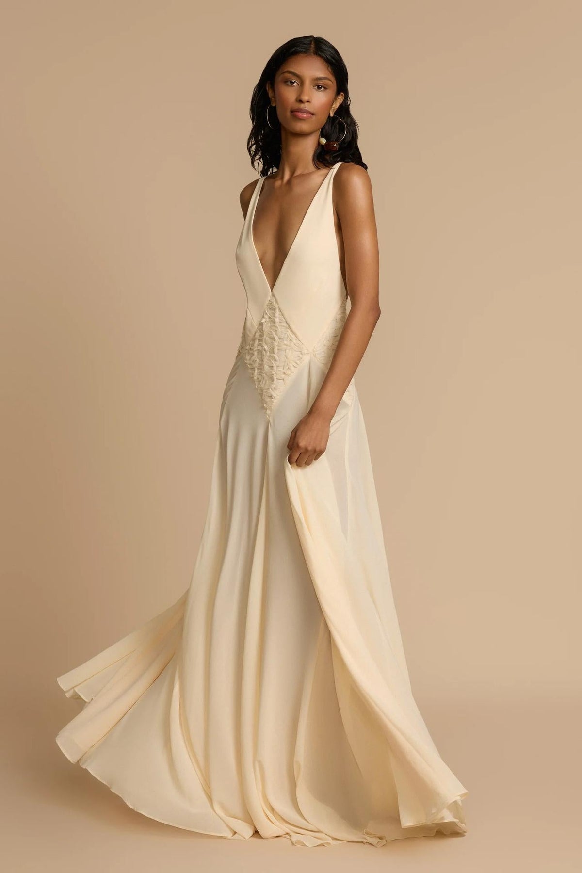Chiffon & Lace V-Neck Maxi