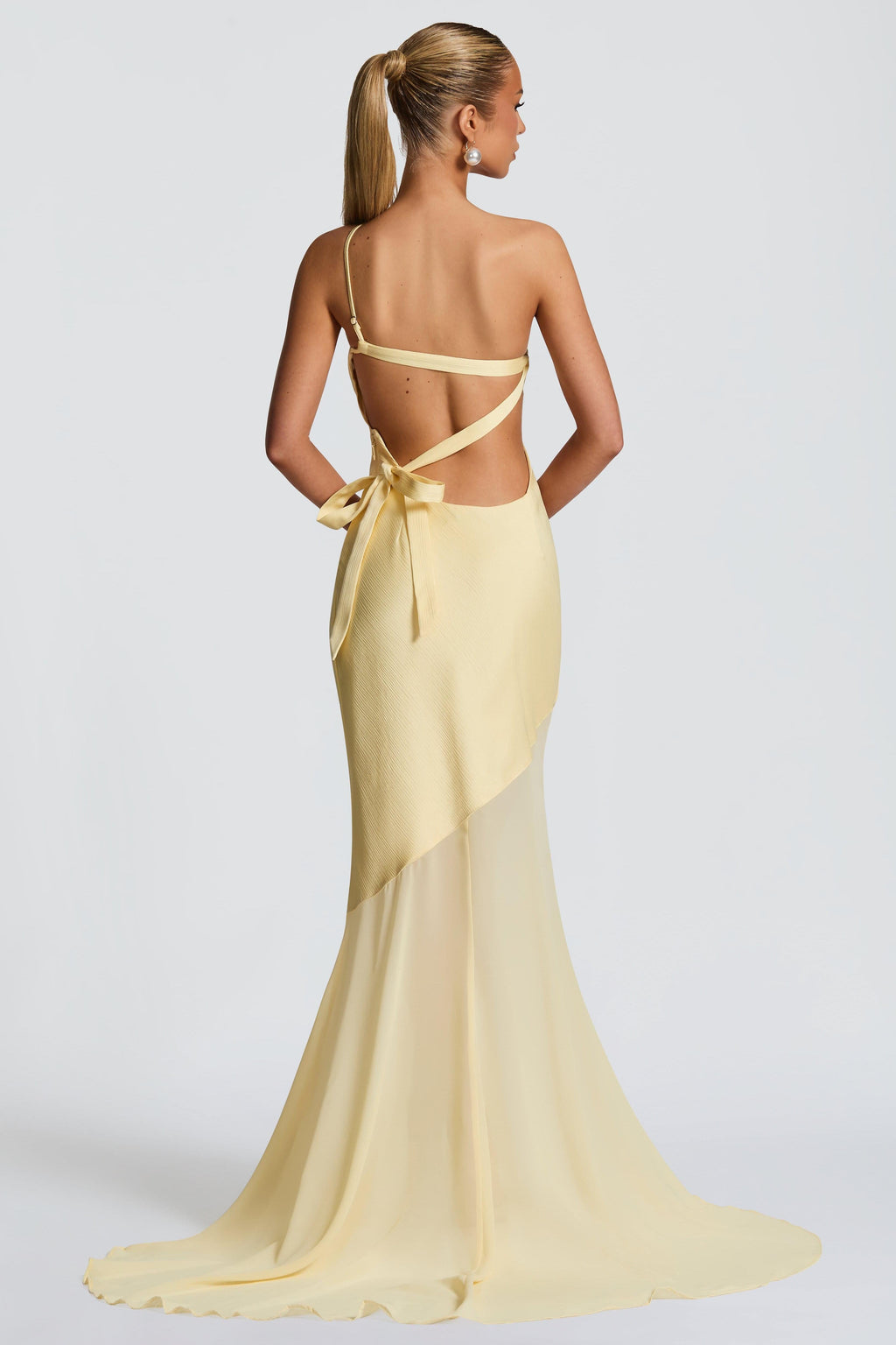 Yellow Satin Sleeveless Maxi Dress