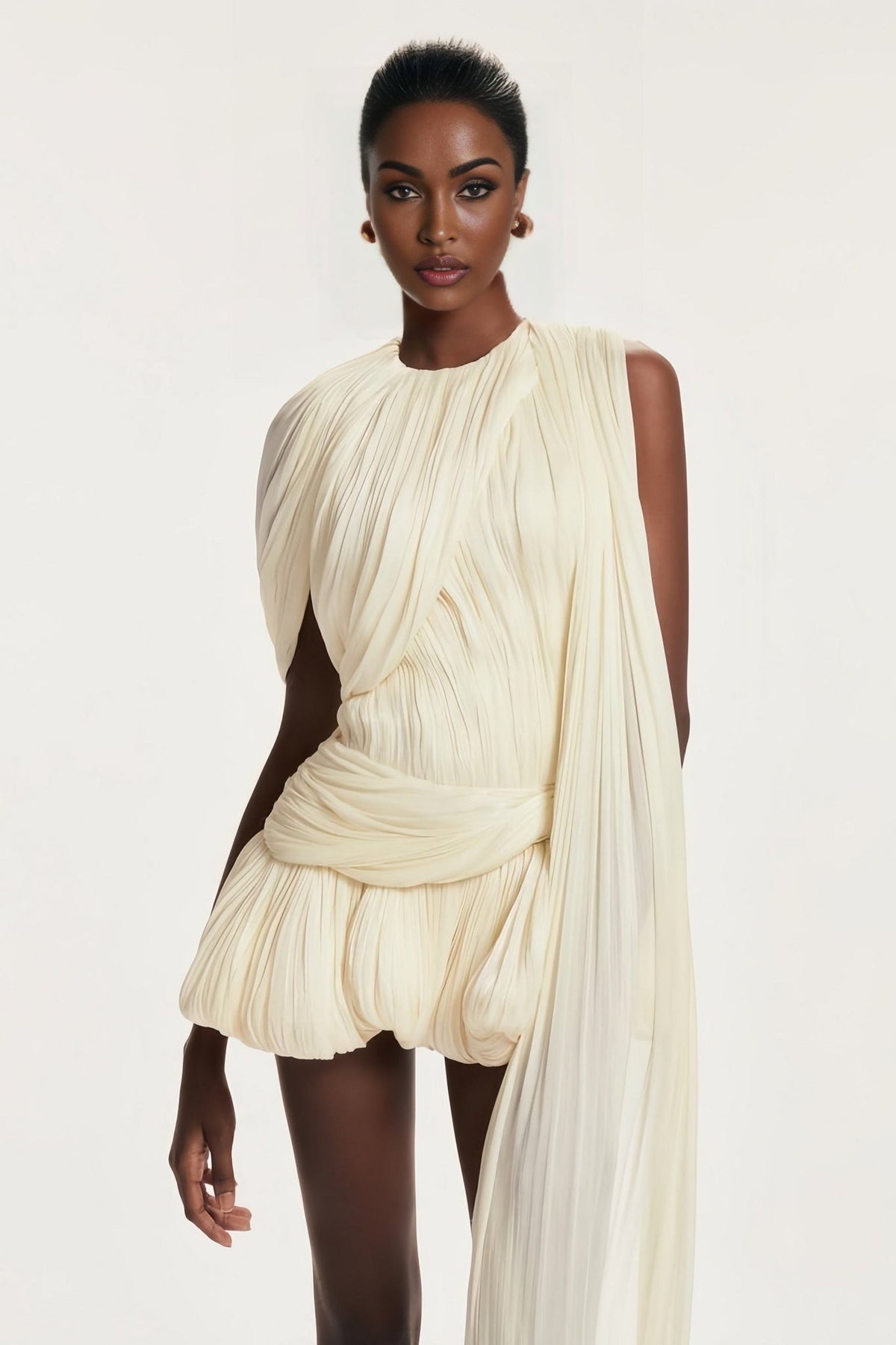 ‌High-Stretch White Short Sleeve