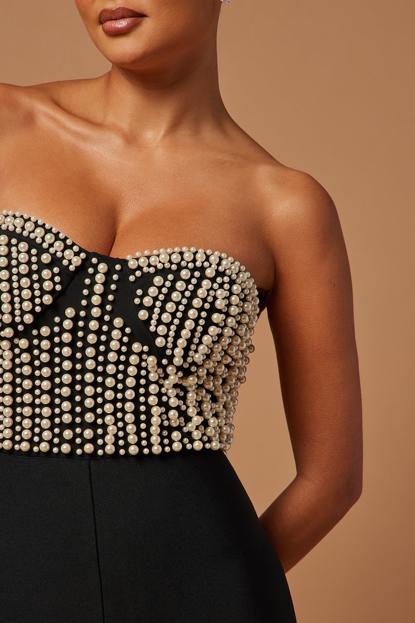 Black Bandage Off-Shoulder High-Stretch Party Jumpsuit