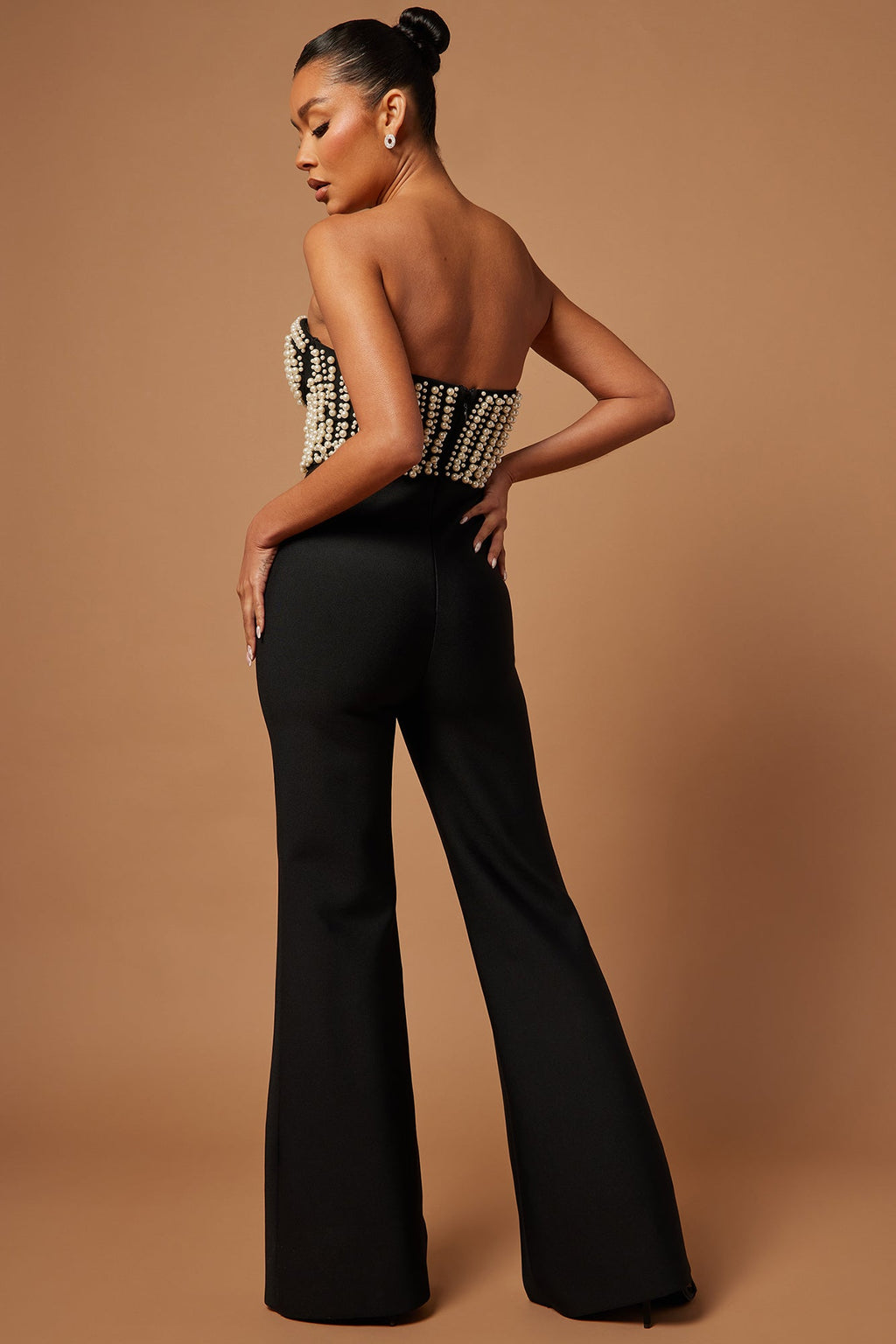 Black Bandage Off-Shoulder High-Stretch Party Jumpsuit