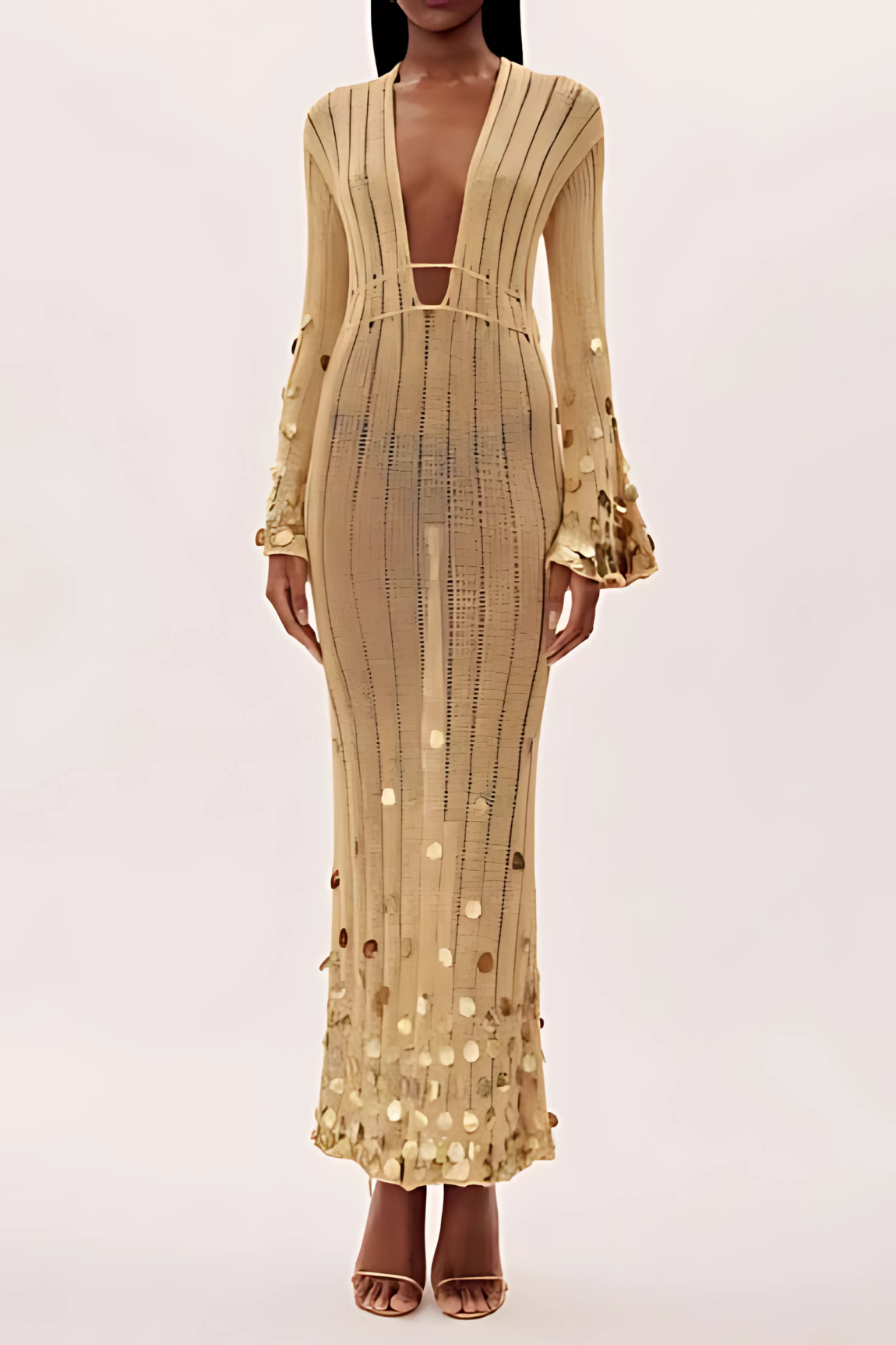 Mid-Stretch Sequin Maxi Dress