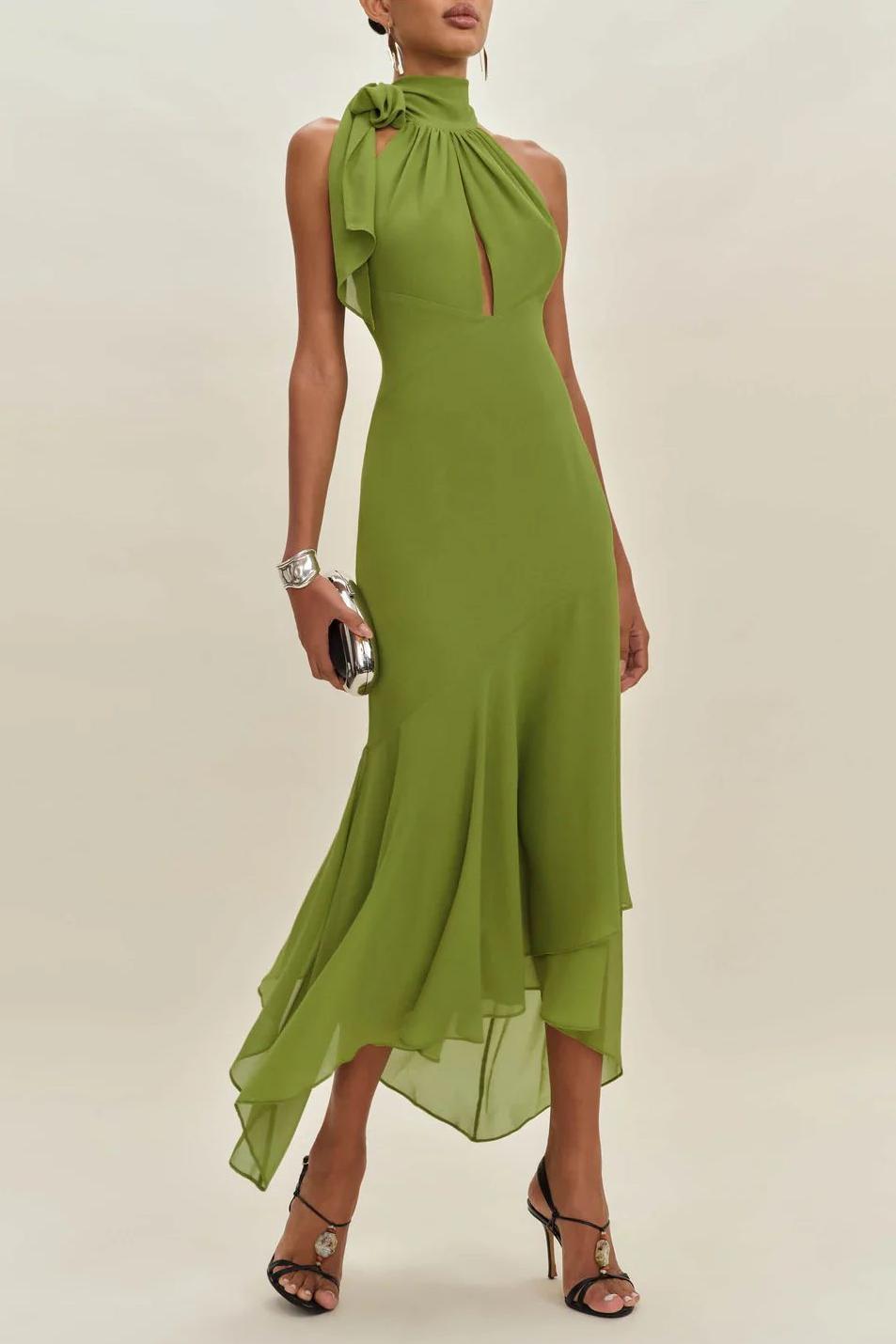 Jade Chiffon Flow Maxi
