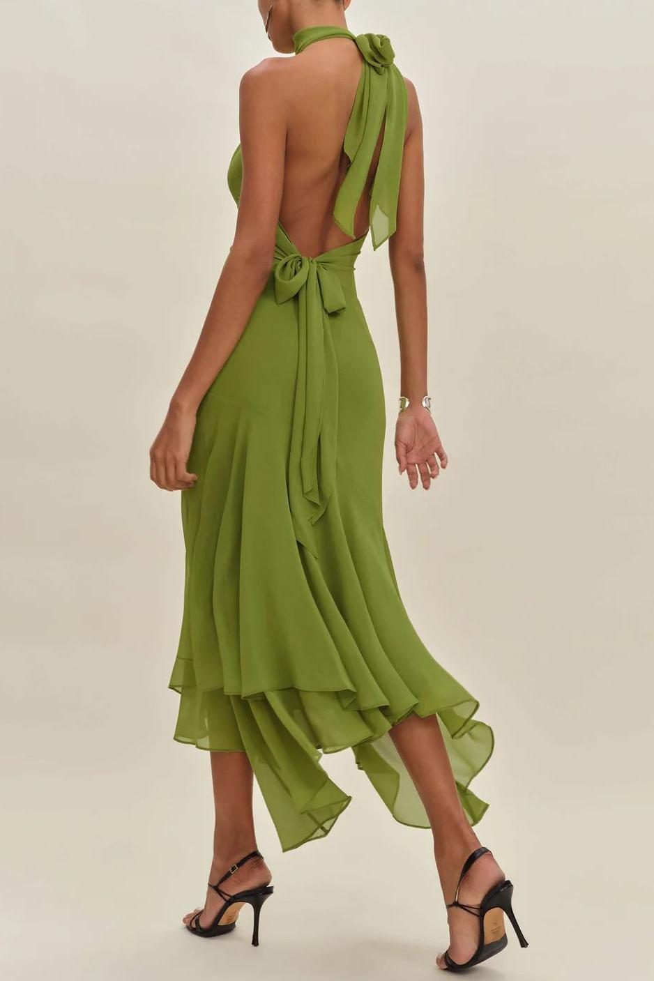 Jade Chiffon Flow Maxi