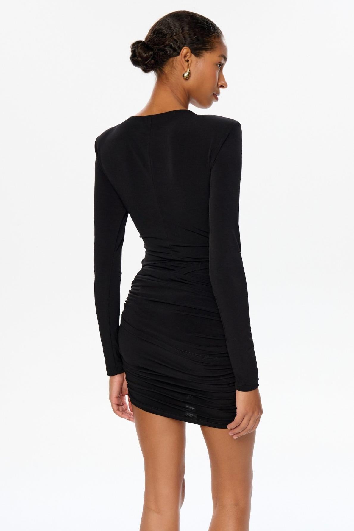 Long Sleeve Cut-Out Black Jersey