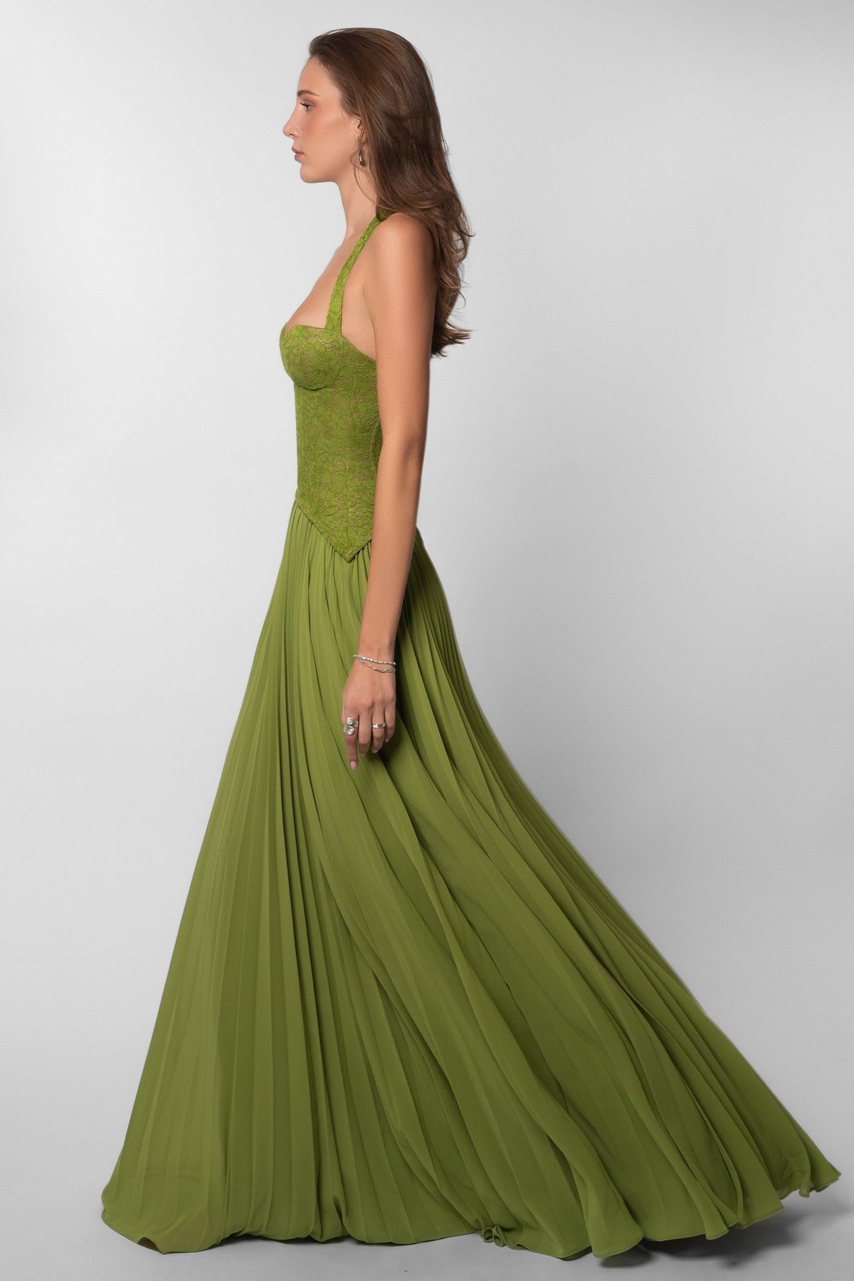 Lace Sweetheart Green Maxi