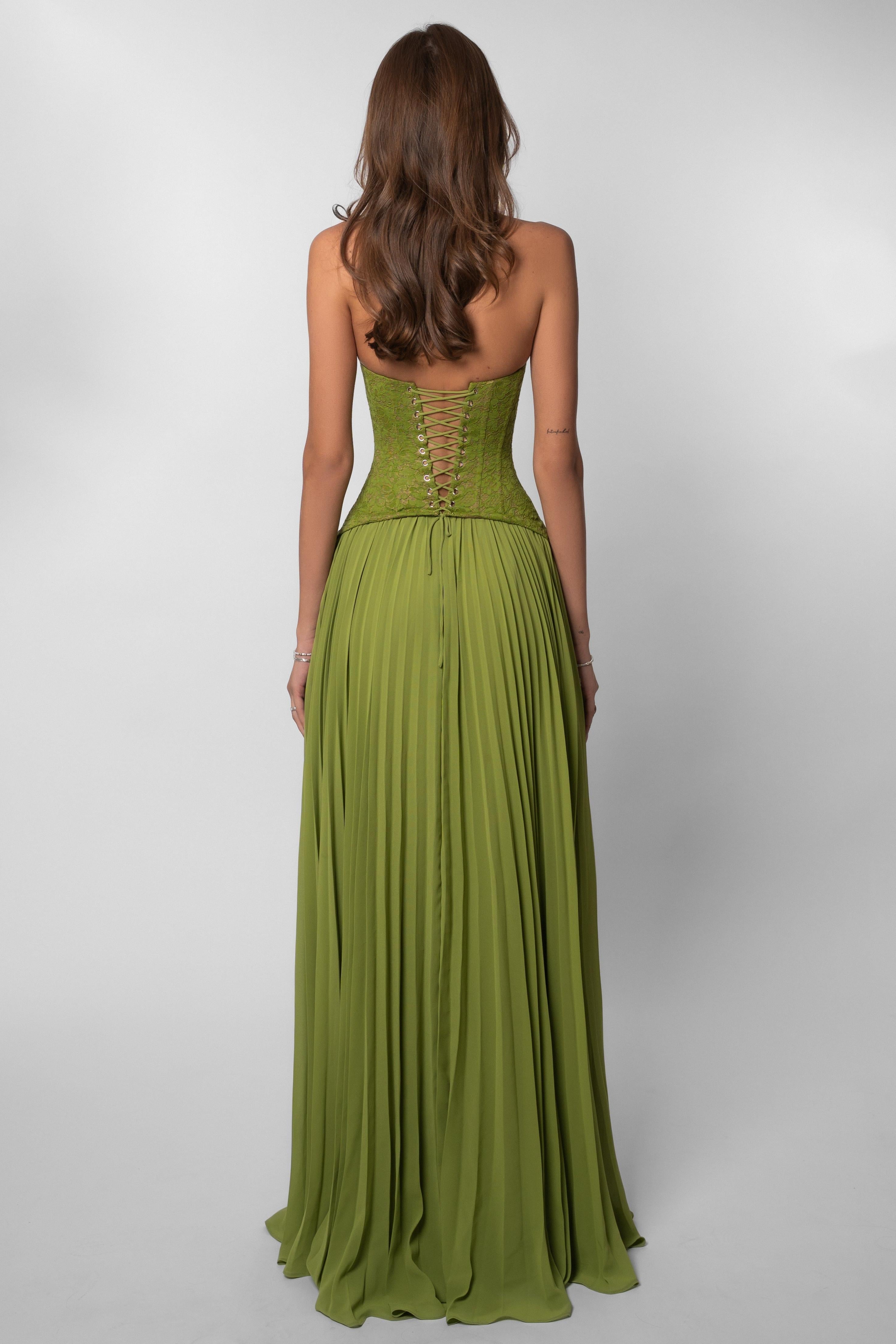 Lace Sweetheart Green Maxi