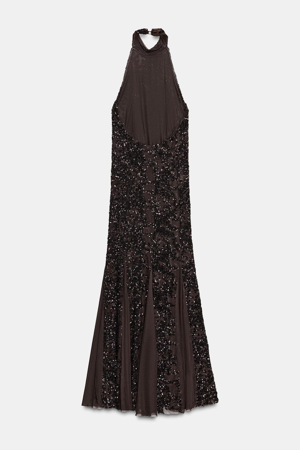 Halter Brown Sequin Gown