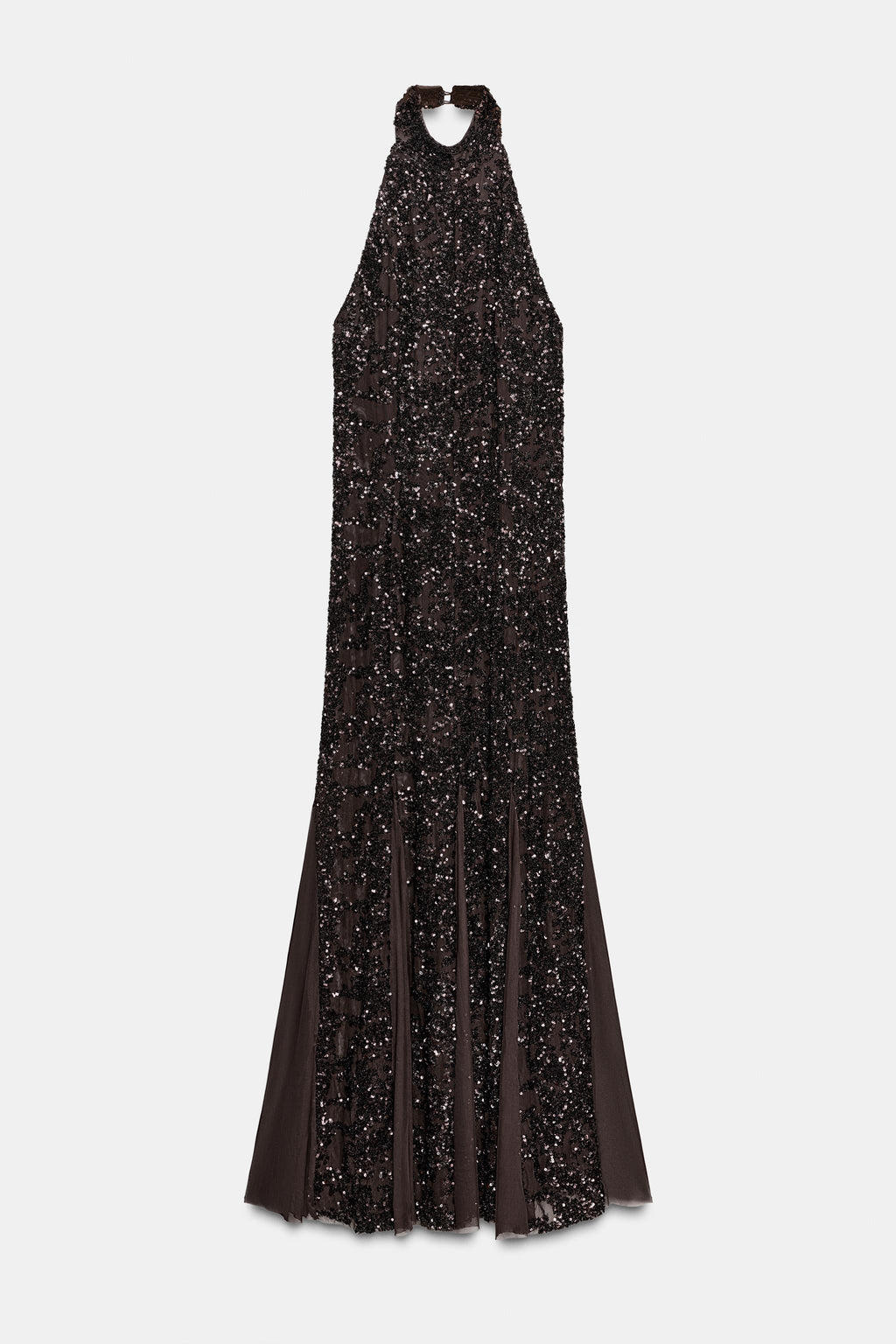 Halter Brown Sequin Gown