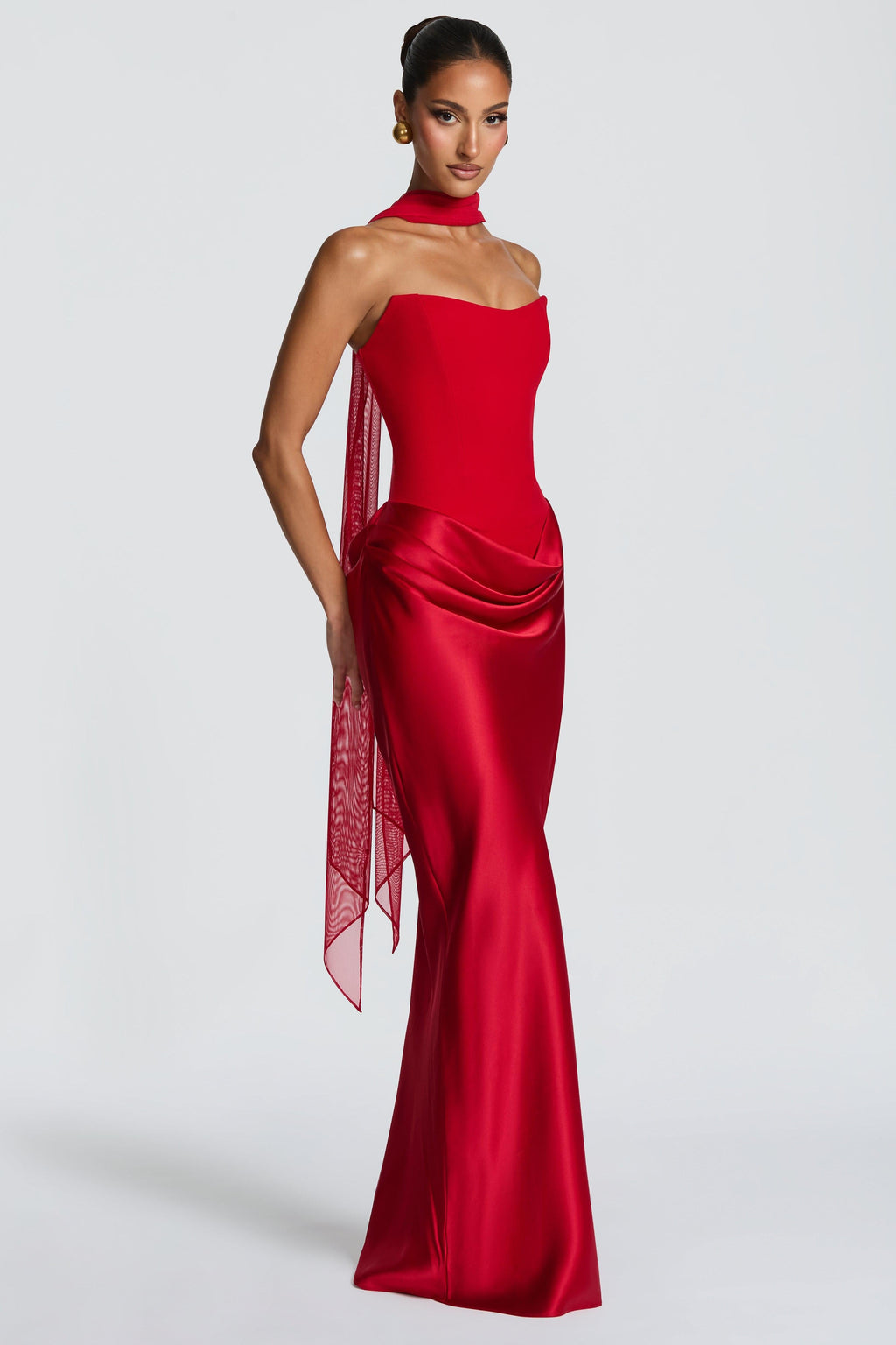 Red Satin Stretch Dress